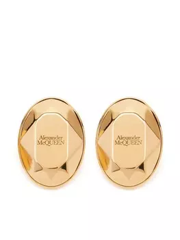 Серьги-гвоздики с ограненными камнями Alexander McQueen, золотой