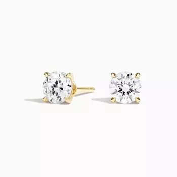 Серьги-Гвоздики с сертифицированными лабораторными бриллиантами Claw Prong (1 1/2 карата) Brilliant Earth