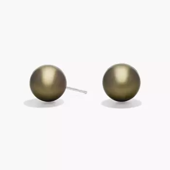 Серьги-гвоздики с таитянским культивированным жемчугом из 18-каратного белого золота (10-10,5 мм) Blue Nile