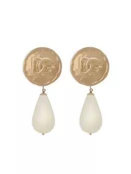 Серьги-гвоздики с тисненым логотипом Dolce & Gabbana, золотой