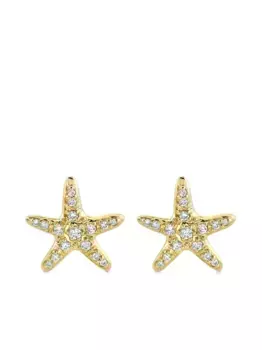 Серьги-гвоздики Starfish из желтого золота с бриллиантами Sydney Evan, золотой