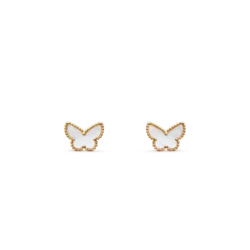 Серьги-гвоздики Van Cleef & Arpels Sweet Butterflies, 18-ct желтое золото, перламутр
