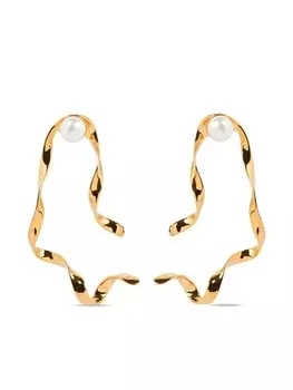 Серьги-гвоздики в форме волны DRIES VAN NOTEN, золотой