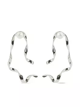 Серьги-гвоздики в форме волны DRIES VAN NOTEN, серебряный