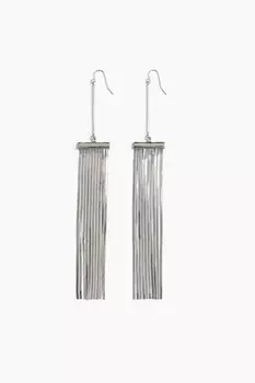Серьги H&M A/W 2024 Fringe-detail, серый