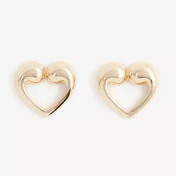 Серьги H&M Heart-shaped, золотистый