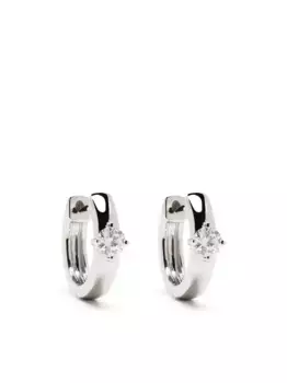 Серьги-хагги из белого золота с бриллиантами Anita Ko, серебяный