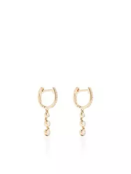 Серьги-хагги из желтого золота с бриллиантами Ef Collection, золотой