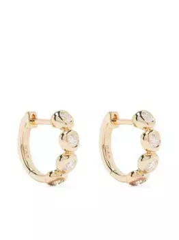 Серьги-хагги Pillow из желтого золота с бриллиантами Ef Collection, золотой