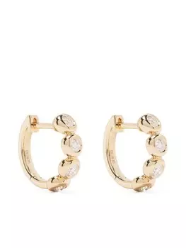 Серьги-хагги Pillow из желтого золота с бриллиантами Ef Collection, золотой