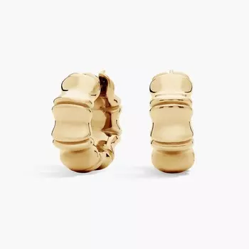 Серьги-хаги Bamboo Huggie из желтого золота 14 карат Blue Nile