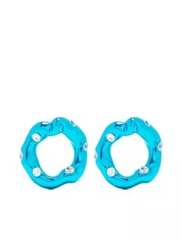 Серьги Irregular Circle с кристаллами Vann Jewelry, синий
