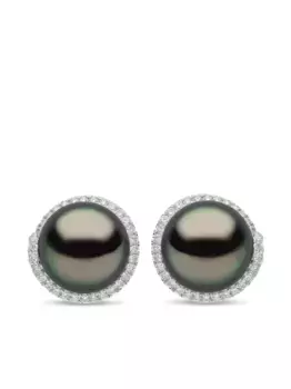 Серьги из 18-каратного белого золота с жемчугом герцогини и бриллиантами Yoko London, серебяный