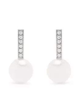 Серьги из белого золота с бриллиантами TASAKI, серебяный