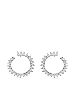 Серьги из белого золота с бриллиантами Jewels Aficionado, серебяный