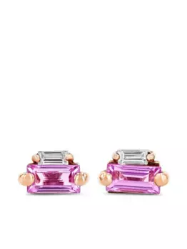 Серьги из розового золота с бриллиантами и сапфирами Suzanne Kalan, розовый
