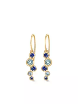 Серьги из желтого золота 18 карат с каскадными сапфирами и аквамаринами DOWER AND HALL, золотой