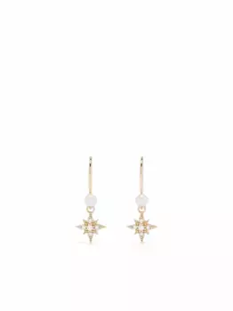 Серьги из желтого золота с бриллиантами и жемчугом Mizuki, золотой