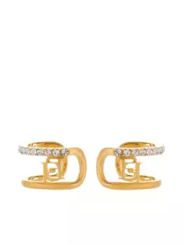 Серьги-каффы с логотипом Elisabetta Franchi, золотой