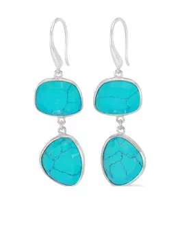 Серьги-капли DOWER AND HALL с камешками, серебряный