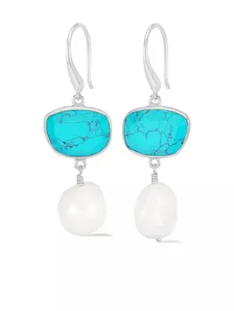 Серьги-капли DOWER AND HALL с камешками, синий