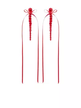Серьги-капли Simone Rocha Bow Ribbon, красный