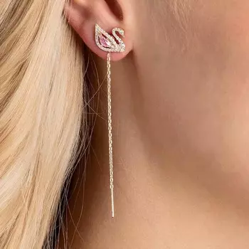 Серьги-Капли в форме лебедя Swarovski