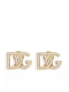 Серьги-клипсы из желтого золота с логотипом Dolce & Gabbana, золотой