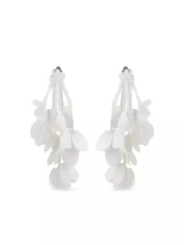Серьги-клипсы с бахромой из пайеток Plan C, белый