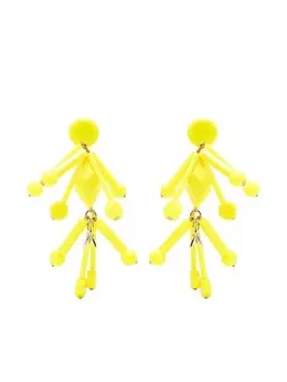 Серьги-клипсы с бусинами Patrizia Pepe, желтый