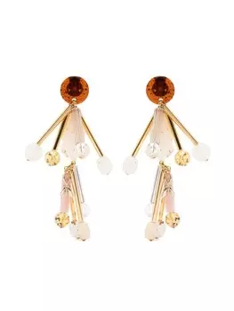 Серьги-клипсы с бусинами Patrizia Pepe, нейтральный цвет