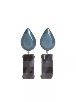 Серьги-клипсы с камнями GIORGIO ARMANI, синий