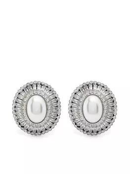 Серьги-клипсы с кристаллами Alessandra Rich, серебряный