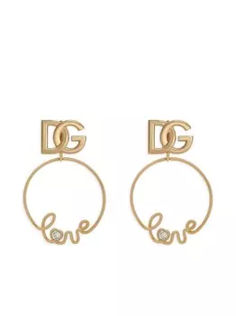 Серьги-клипсы с логотипом DG Dolce & Gabbana, золотой