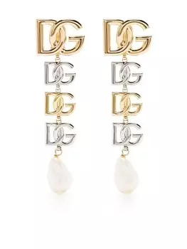 Серьги-клипсы с логотипом DG Dolce & Gabbana, золотой