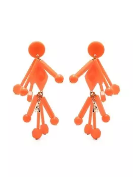 Серьги-клипсы с подвесками Patrizia Pepe, оранжевый