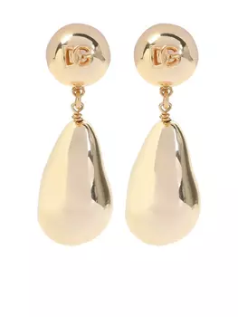 Серьги-клипсы с тисненым логотипом Dolce & Gabbana, золотой