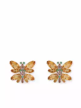 Серьги-клипсы Spring из желтого золота с камнями DOLCE & GABBANA, золотой
