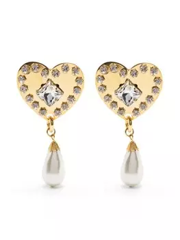 Серьги-клипсы в форме сердца Alessandra Rich, золотой