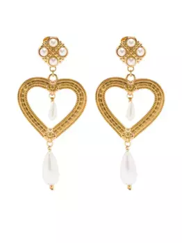 Серьги-клипсы в форме сердца Moschino, золотой