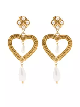 Серьги-клипсы в форме сердца Moschino, золотой