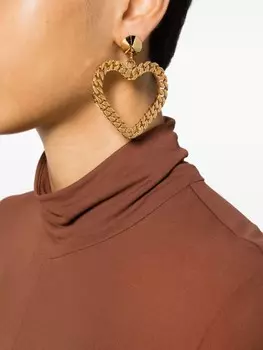 Серьги-клипсы в форме сердца Moschino, золотой