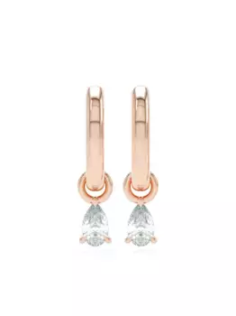 Серьги-кольца Allday из розового золота с бриллиантами LOEV, розовый