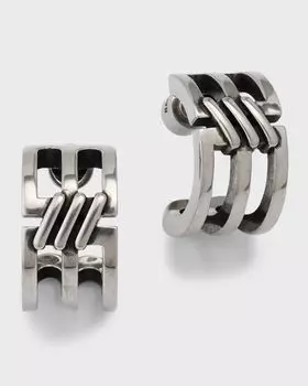Серьги-кольца BB Icon Balenciaga, цвет 0911 Antique Silver