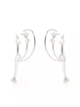 Серьги-кольца Constellation с кристаллами Panconesi, серебяный