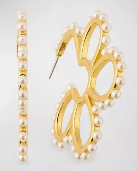 Серьги-кольца Daisy с перламутровым блеском Lele Sadoughi, цвет Pearl