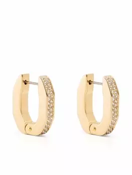 Серьги-кольца Dextera с кристаллами Swarovski, золотой