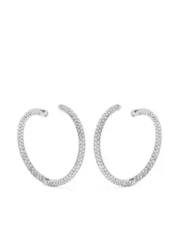 Серьги-кольца Dextera Swarovski, серебяный