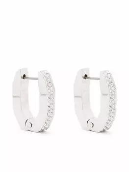 Серьги-кольца Dextera Swarovski, серебряный