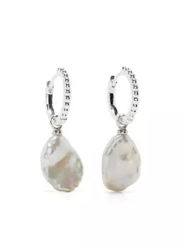 Серьги-кольца Dotty Keshi Luna с жемчугом DOWER AND HALL, серебряный